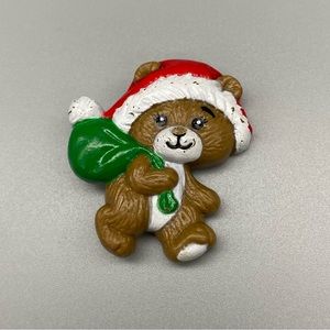 Vintage Russ Santa Bear Brooch Pin